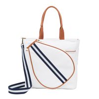 Bolso Pádel Mallorca Blanco Strap Azul y Blanco