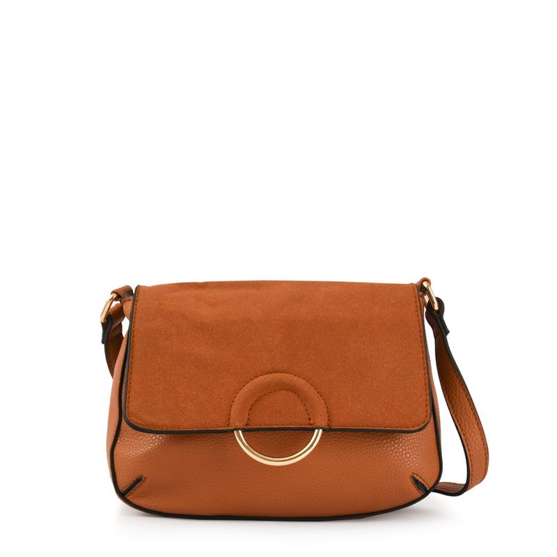 ZIOL - Cartera bandolera con tapa pequeña sophie camel