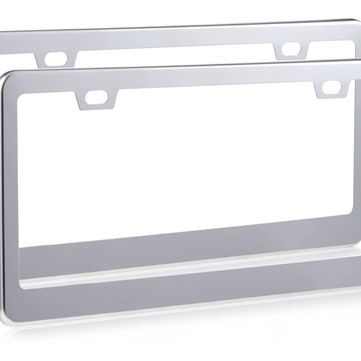 GENERICO - X2 Marco Porta Patente Cromado Auto Universal