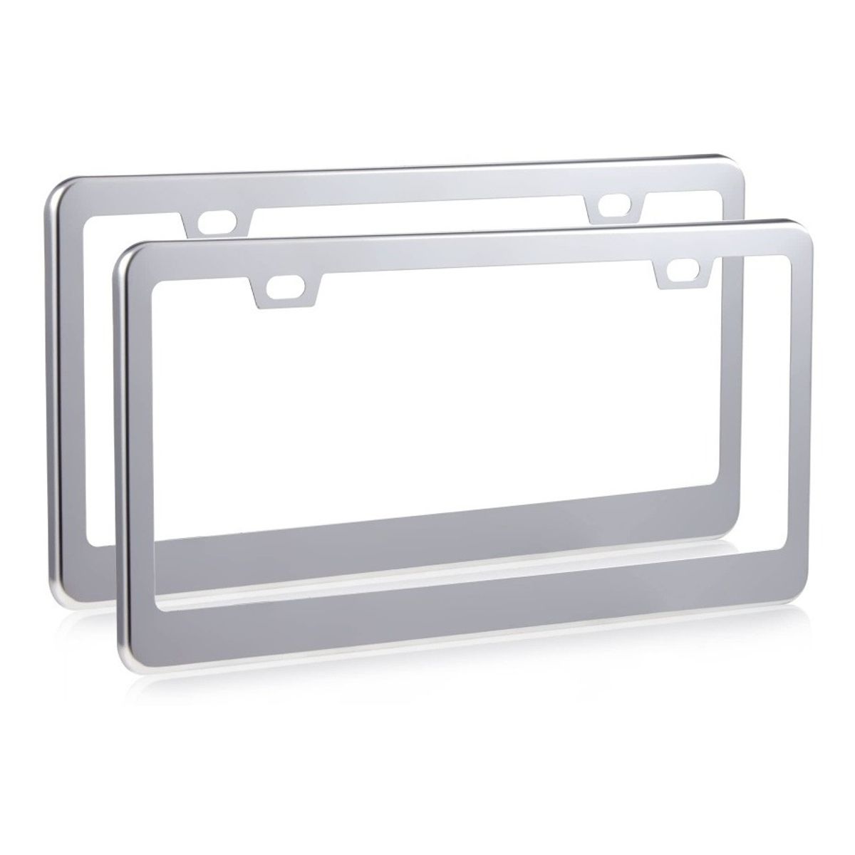 GENERICO - X2 Marco Porta Patente Cromado Auto Universal