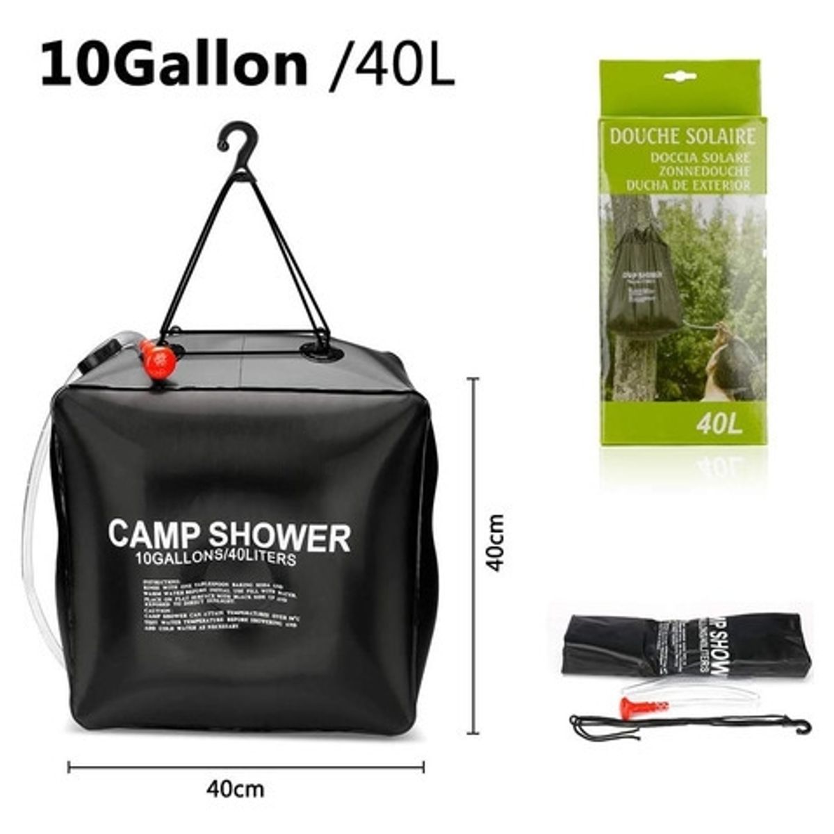 GENERICO - Duchas Portátil Solar 40lts Camping Playa Trekking Outdoor