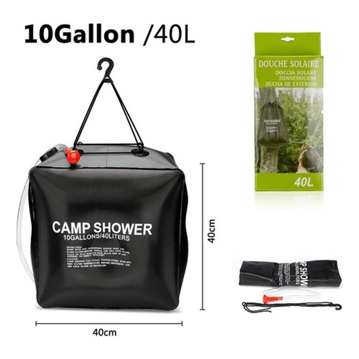 GENERICO - Duchas Portátil Solar 40lts Camping Playa Trekking Outdoor