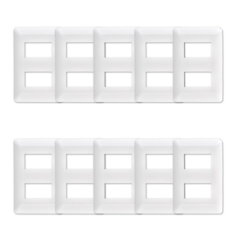 GENERICO - Pack 10 Placa Doble Con Soporte Blanco
