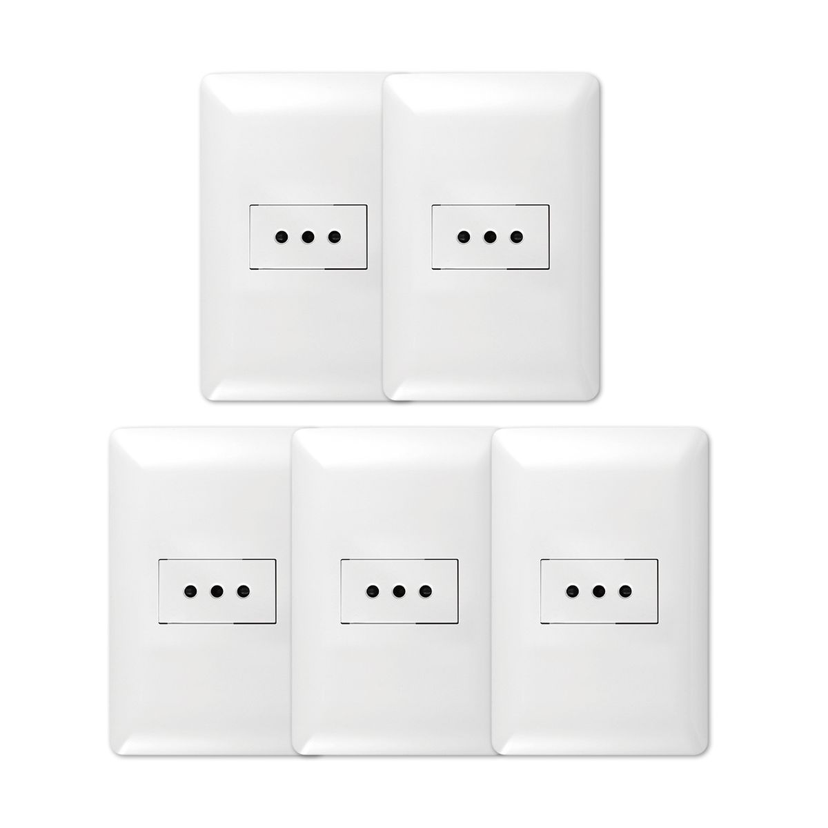 WANT - Pack 5 Tomacorriente Simple 10A 250V Blanco