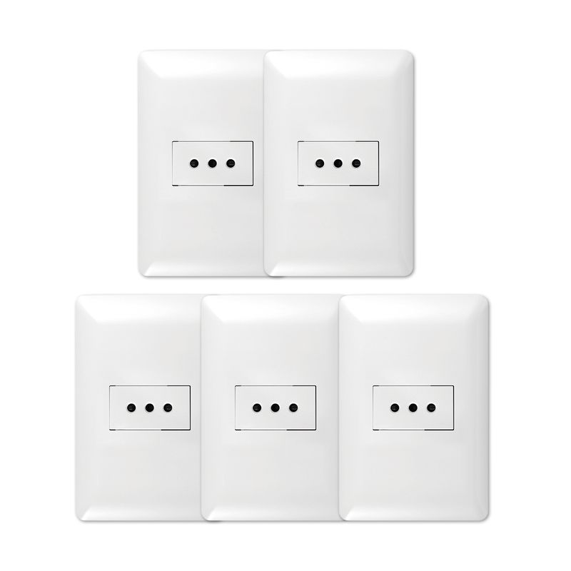 GENERICO - Pack 5 Tomacorriente Simple 10A 250V Blanco