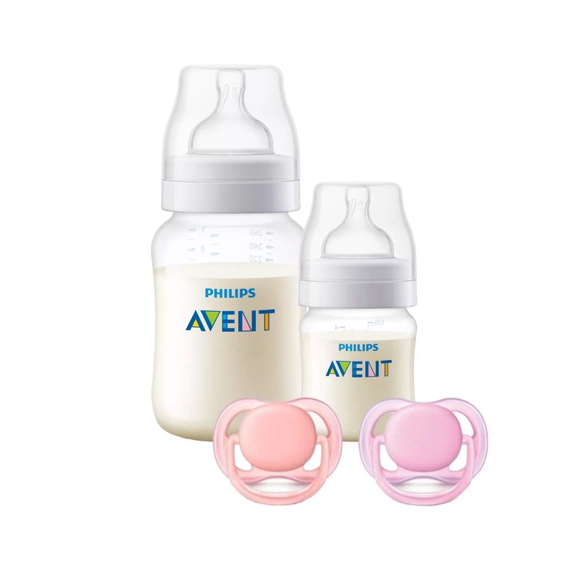 AVENT - Mamaderas Anticolic 125, 260 ml + 2 Chupetes 6-18m