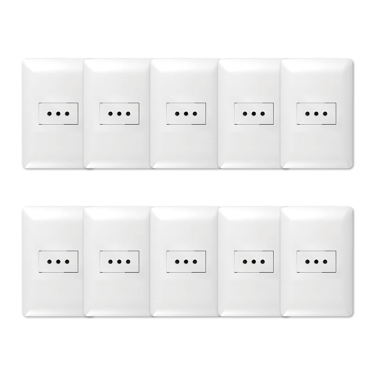 WANT - Pack 10 Tomacorriente Simple 10A 250V Blanco