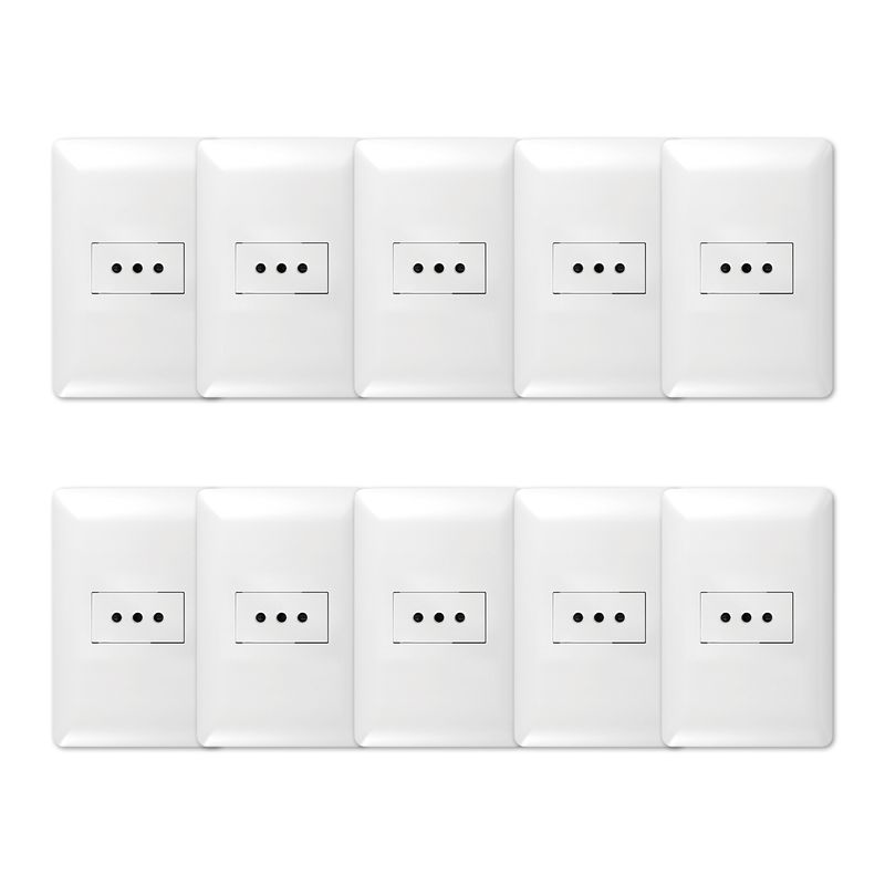 GENERICO - Pack 10 Tomacorriente Simple 10A 250V Blanco