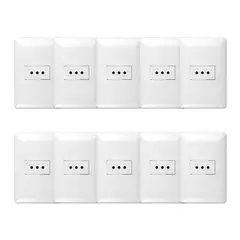 GENERICO - Pack 10 Tomacorriente Simple 10A 250V Blanco