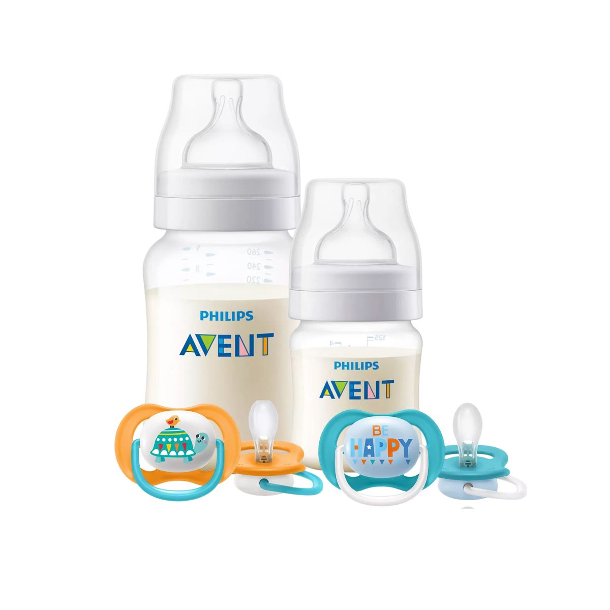 AVENT - Mamaderas Anticolic 125, 260 ml + 2 Chupetes 6-18m