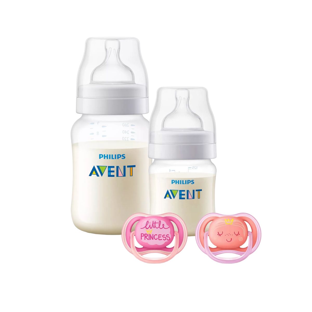 AVENT - Mamaderas Anticolic 125, 260 ml + 2 Chupetes 6-18m