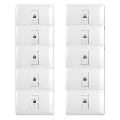 GENERICO - Pack 10 Toma Telefónica RJ11 Blanco