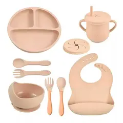ESHOPANGIE - Set Alimentación Silicona Libre Bpa 9 Piezas Antideslizante