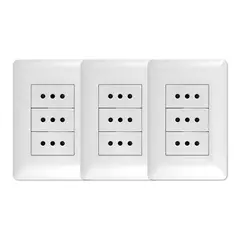 WANT - Pack 3 Tomacorriente Triple 10A 250V Blanco.