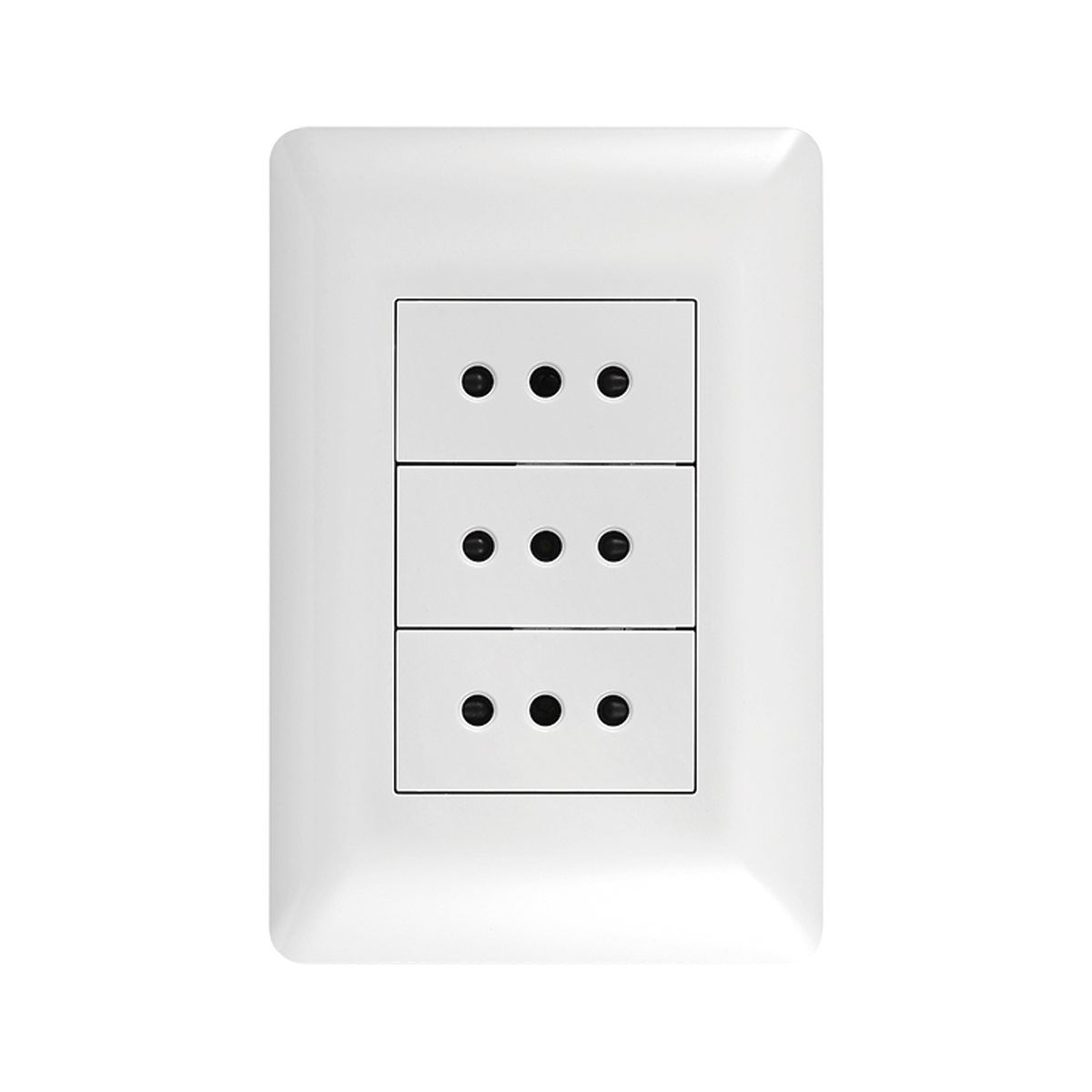 WANT - Pack 3 Tomacorriente Triple 10A 250V Blanco