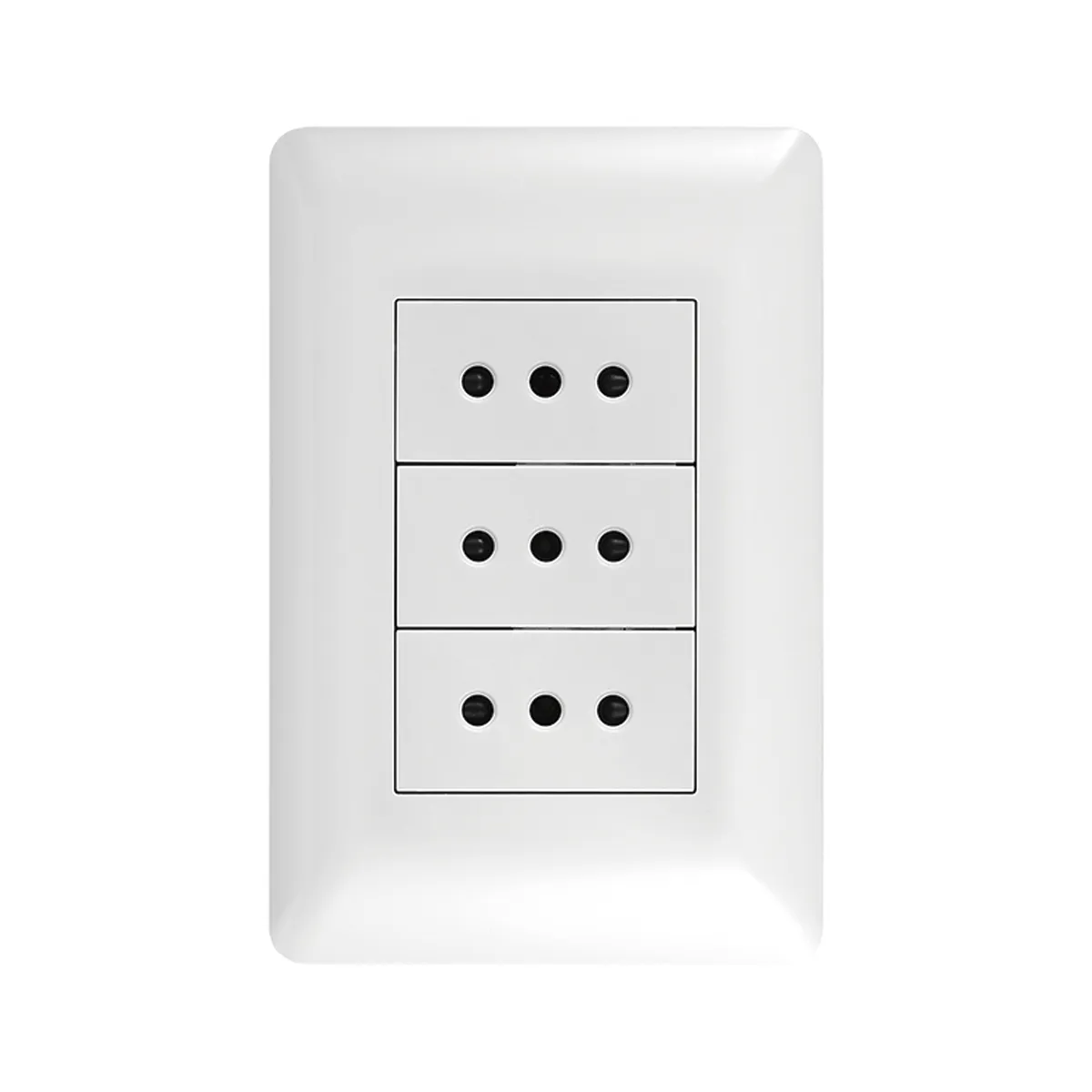 WANT - Pack 5 Tomacorriente Triple 10A 250V Blanco