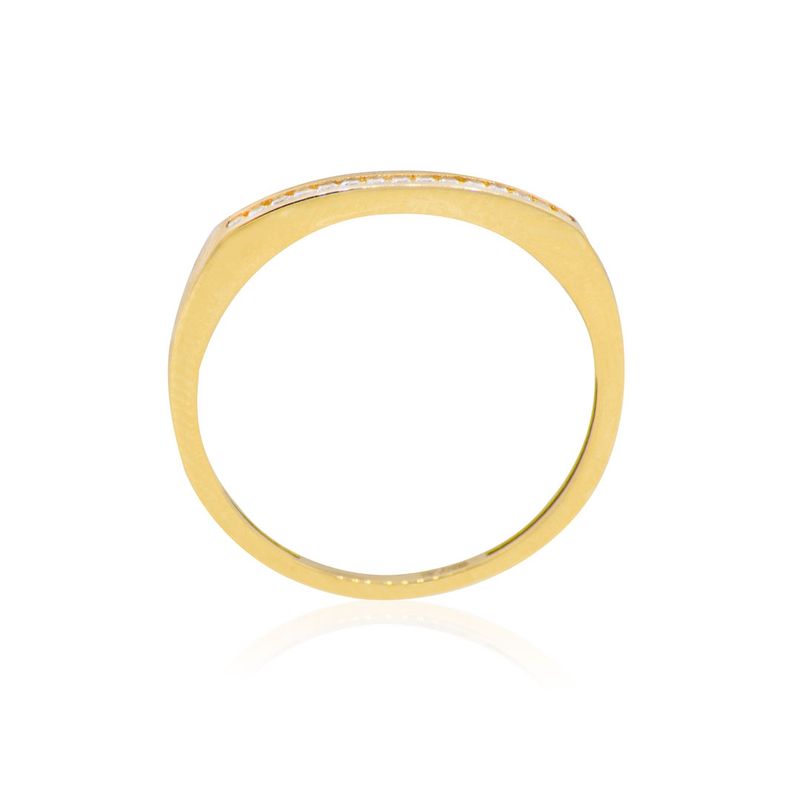 JB JOYAS BARON - Anillo Compromiso de Oro 18Kt Riel Circonita Simple