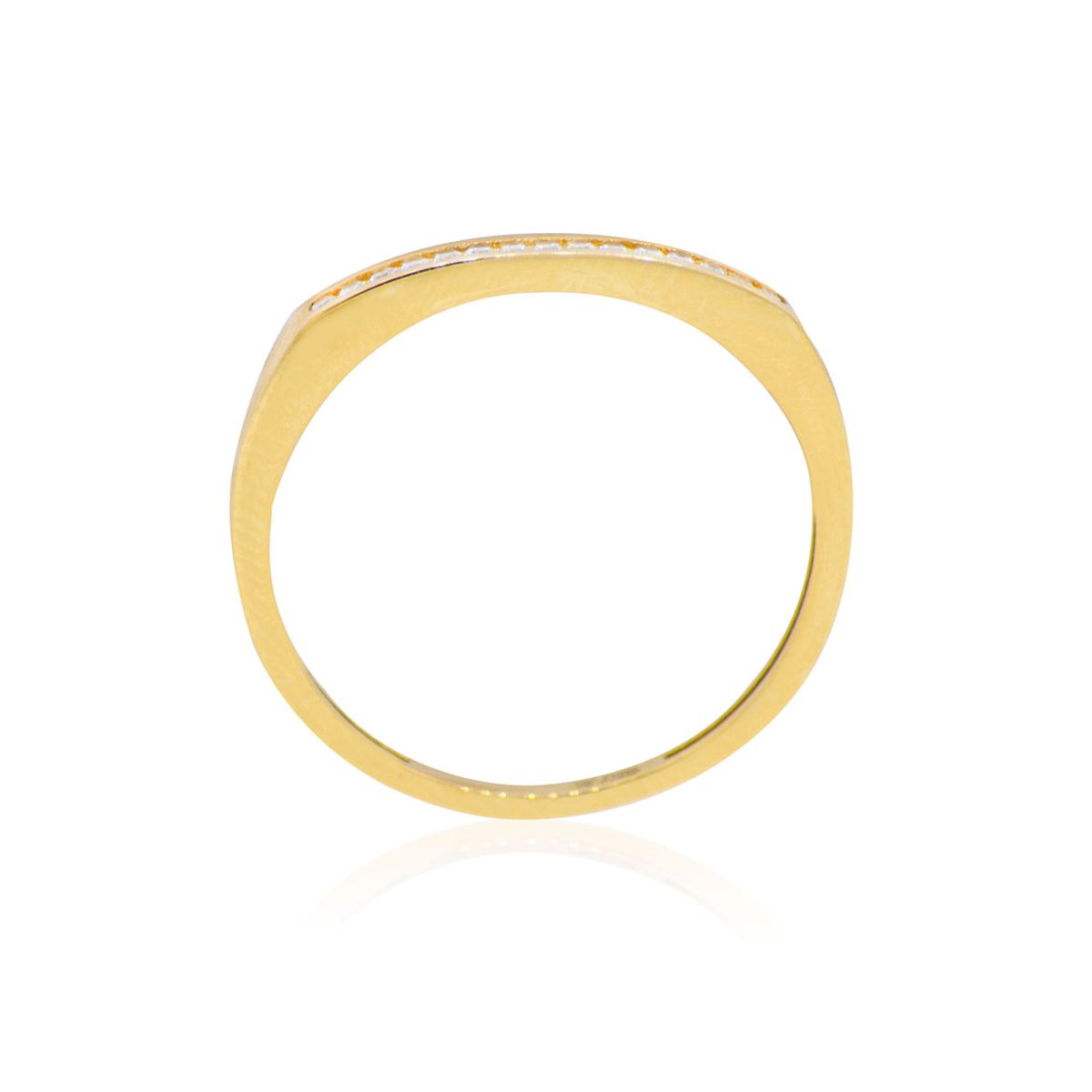 JB JOYAS BARON - Anillo Compromiso de Oro 18Kt Riel Circonita Simple