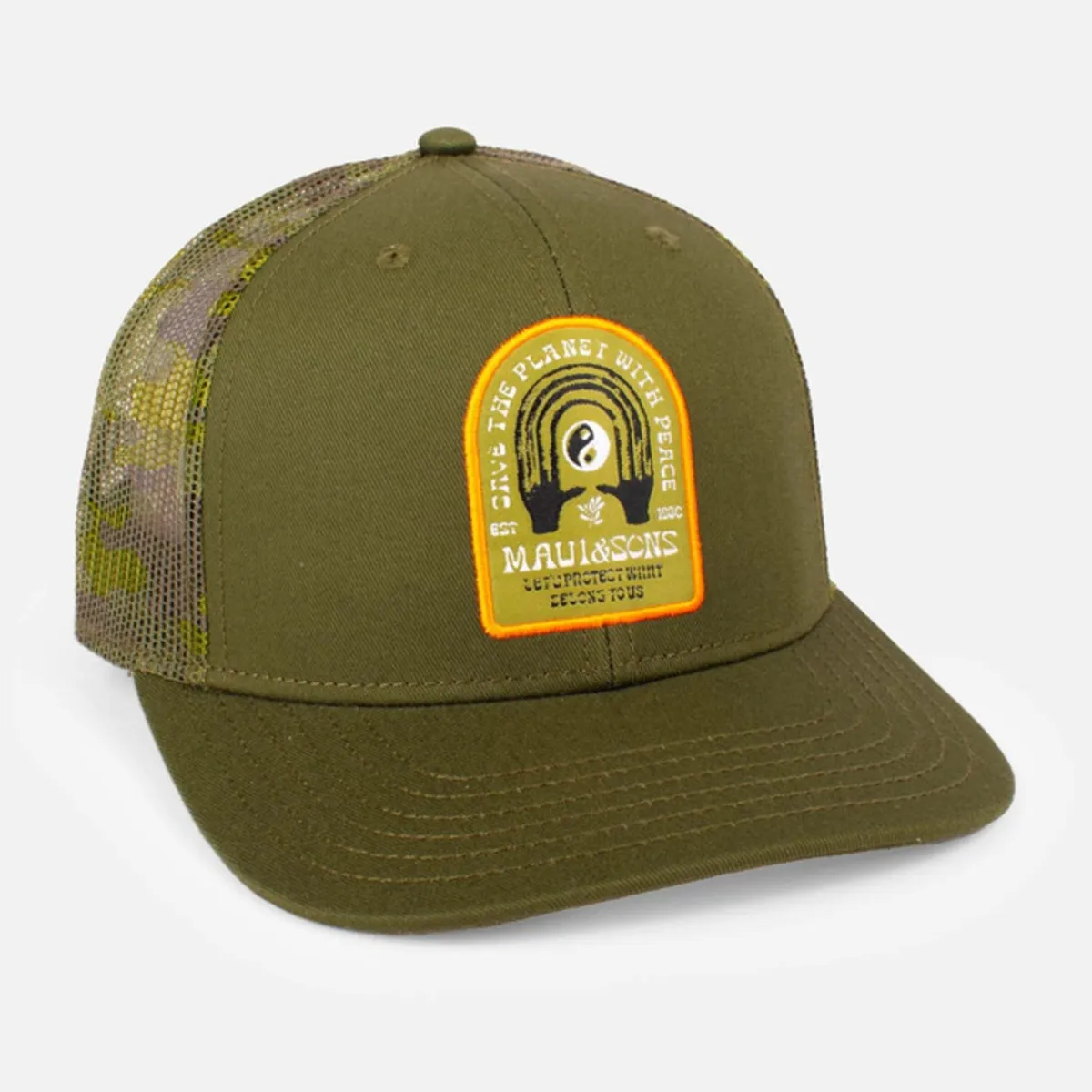 MAUI AND SONS - Jockey Back Camo Trucker Verde Hombre Maui and sons