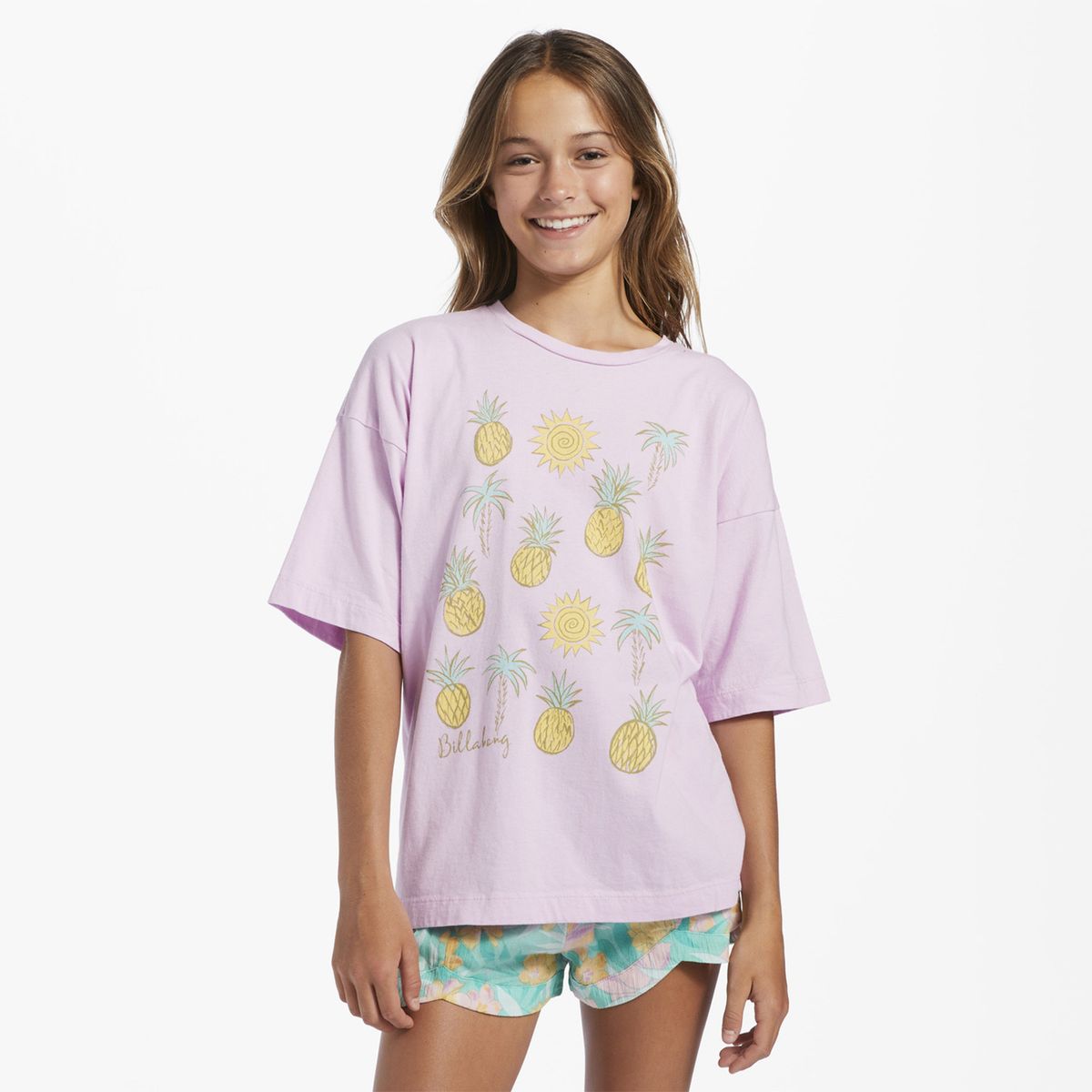 BILLABONG - Polera M/C Niña Pinapple Party G Tee Lila BILLABONG