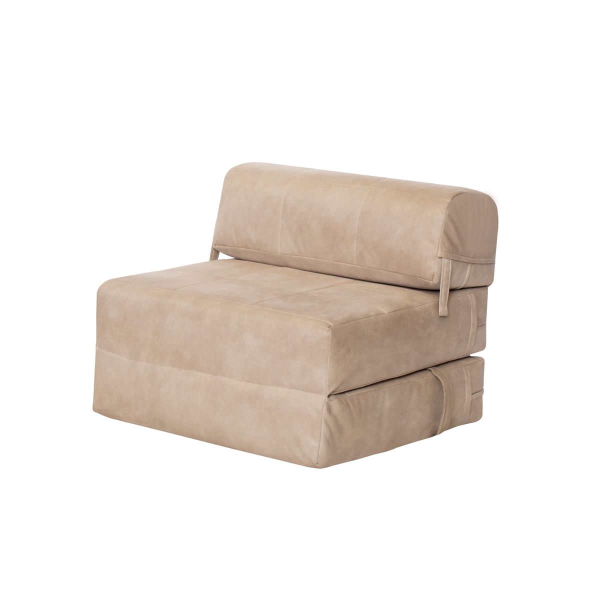 LATAM HOME - Sofá Cama Latam Home Siena Beige de Cuero 1 Cuerpo