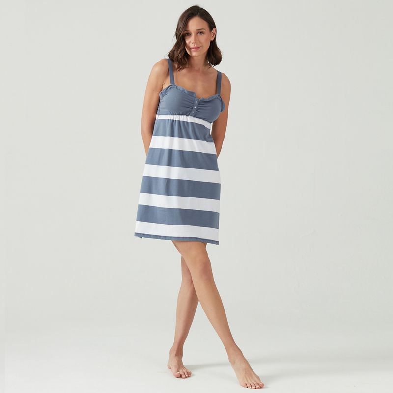 BARBIZON - Camisa de Dormir Mini Gilly Azul