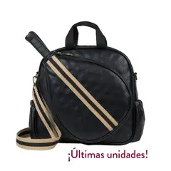 OPHIRA - Bolso Pádel Menorca Negro Strap Beige y negro