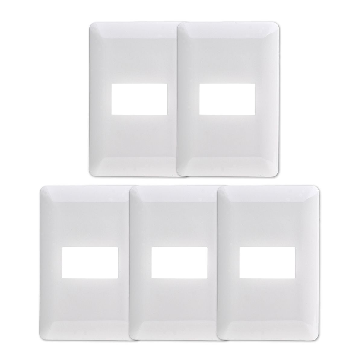 GENERICO - Pack 5 Placa Simple Con Soporte Blanco