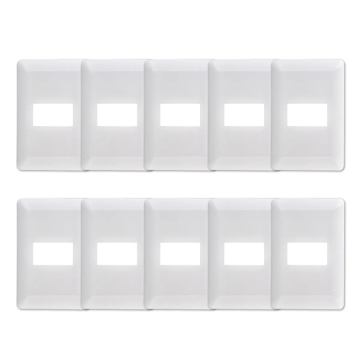 GENERICO - Pack 10 Placa Simple Con Soporte Blanco