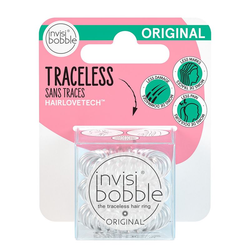 GENERICO - Colet espiral Invisibobble Original Transparente 3 un