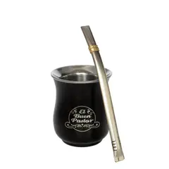 EL BUEN PASTOR - Mate de Acero Inoxidable Negro