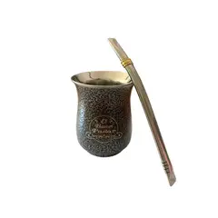 EL BUEN PASTOR - Mate Gris Grafito Acero Inoxidable con Bombilla