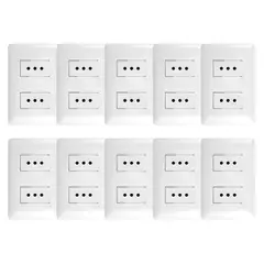 GENERICO - Pack 10 Tomacorriente Doble 10A 250V Blanco