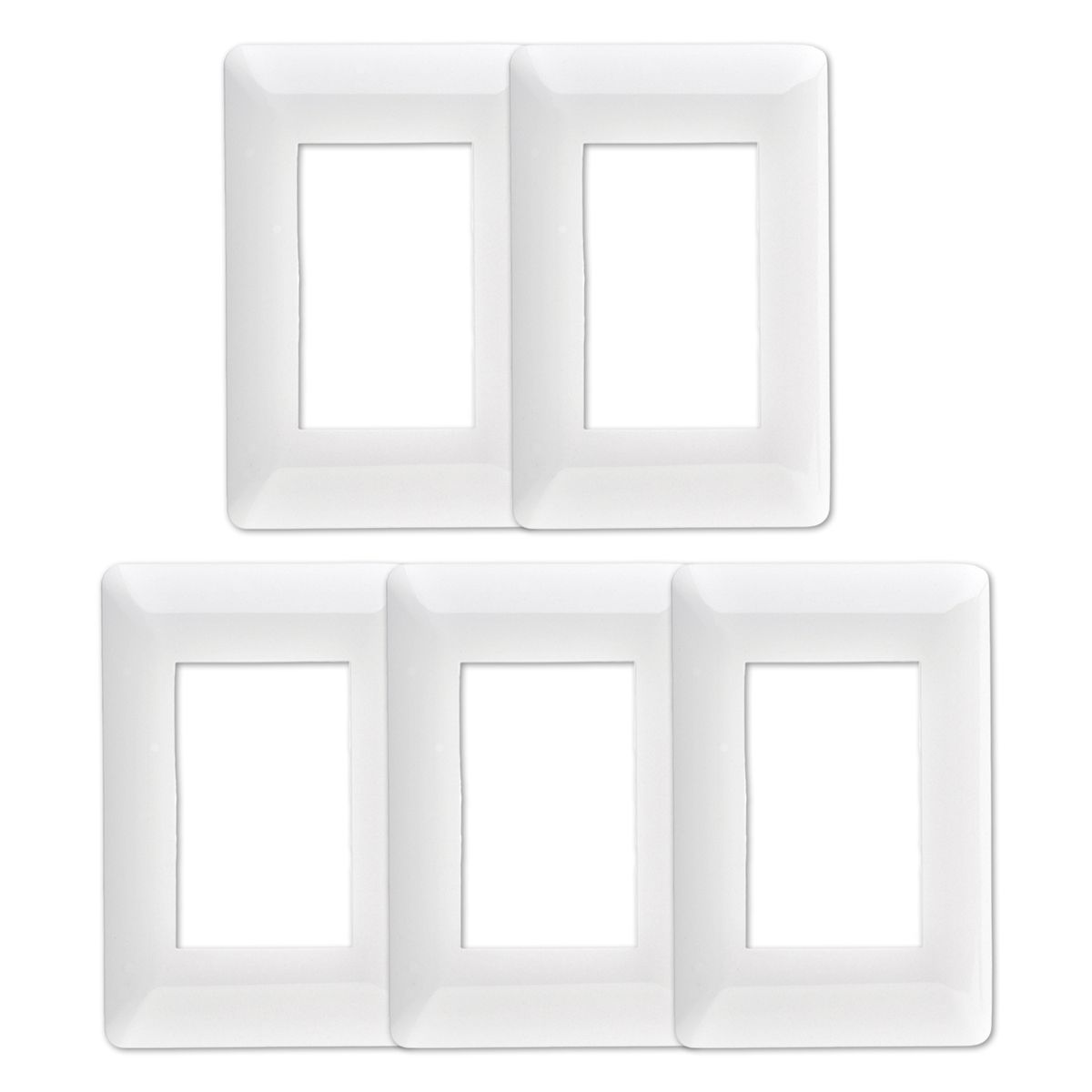 GENERICO - Pack 5 Placa Triple Con Soporte Blanco