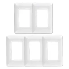 GENERICO - Pack 5 Placa Triple Con Soporte Blanco