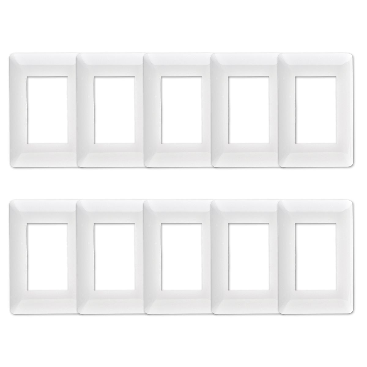 GENERICO - Pack 10 Placa Triple Con Soporte Blanco