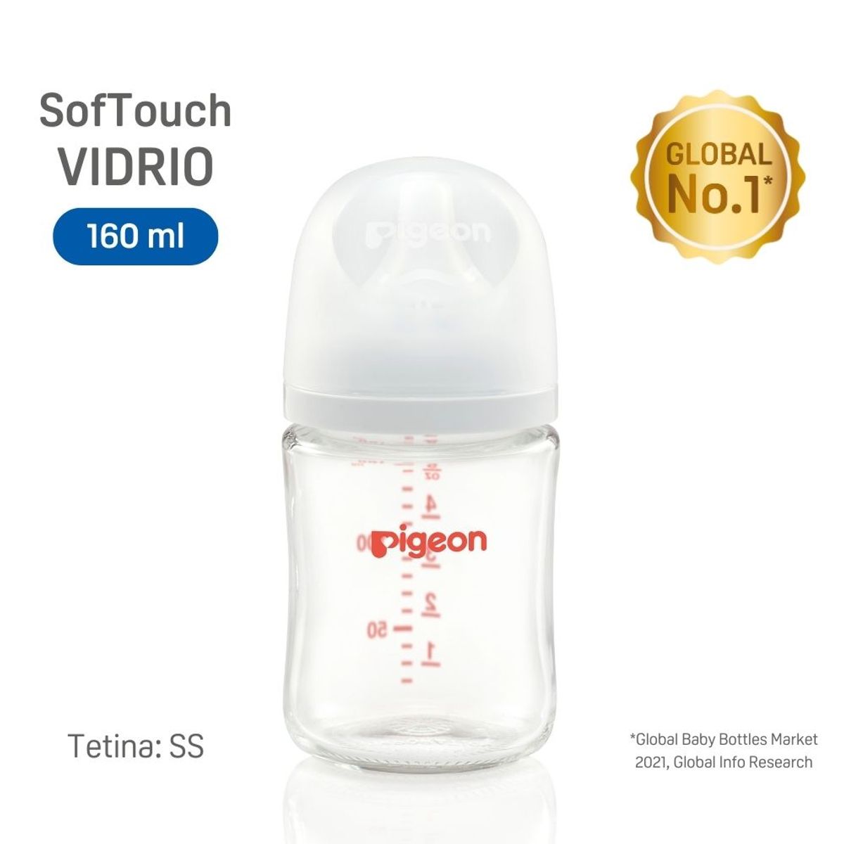 PIGEON - Biberón Softouch Pigeon Vidrio 160ml