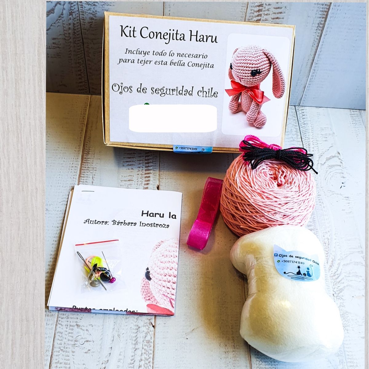 ARTESANIAS CHILENAS - kit de Tejido Amigurumi Conejita Haru