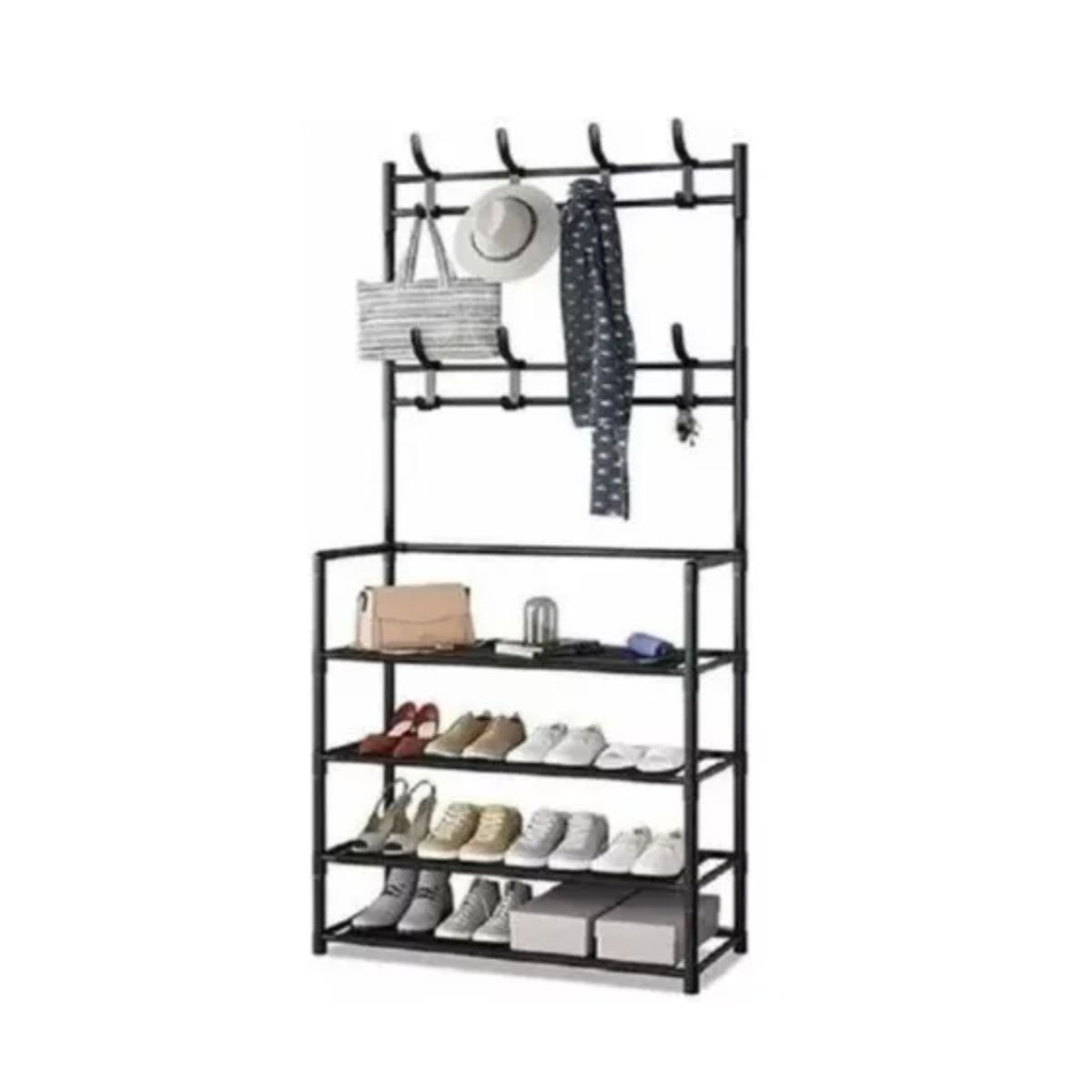 GENERICO - Organizador Colgador Zapatos Armario Perchero Color Negro