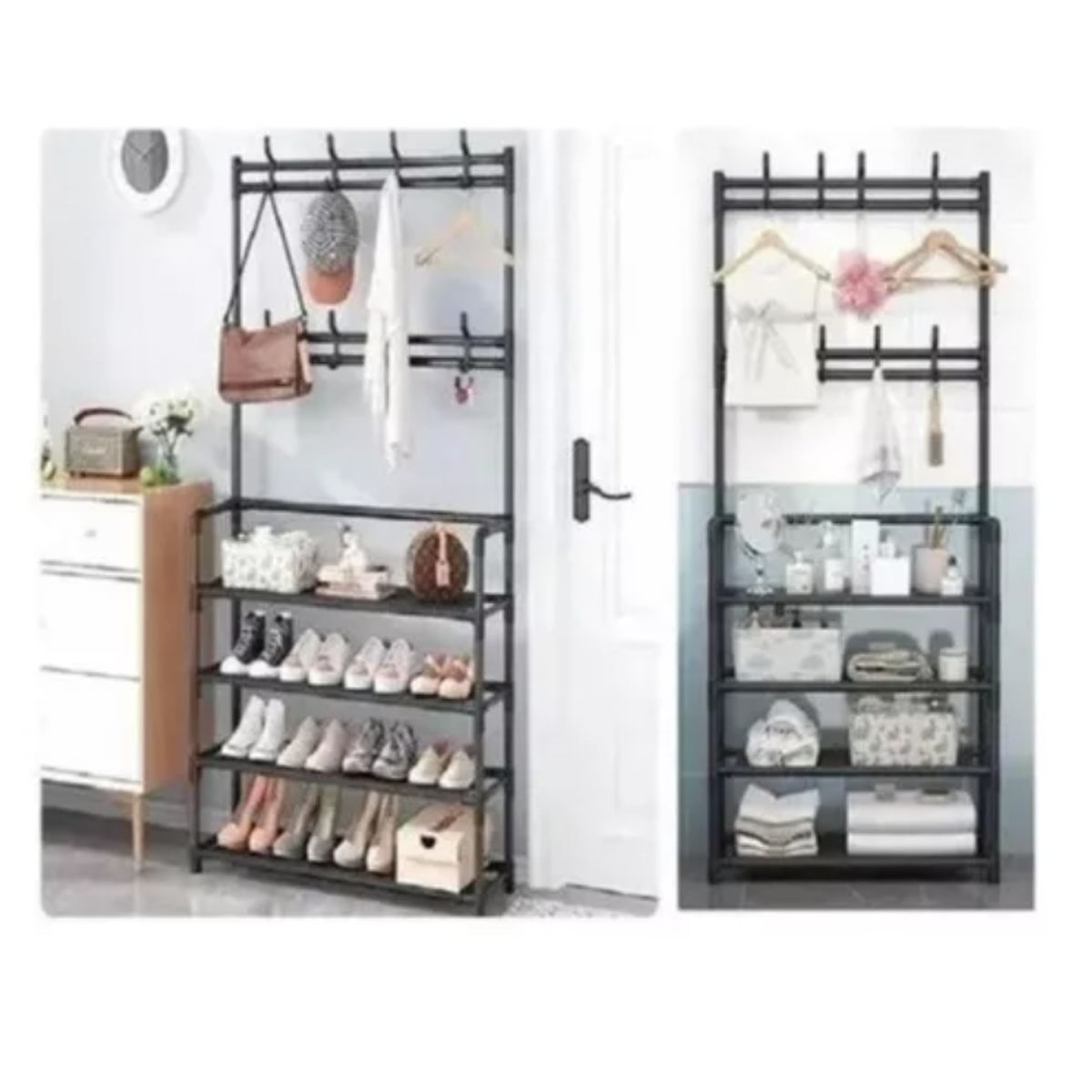 GENERICO - Organizador Colgador Zapatos Armario Perchero Color Negro