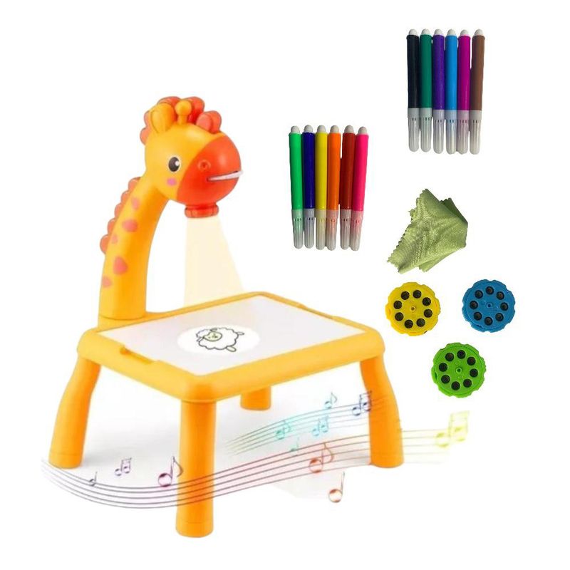 GENERICO - Mesa Proyector Mini Led Didáctica De Dibujo Niños Amarillo