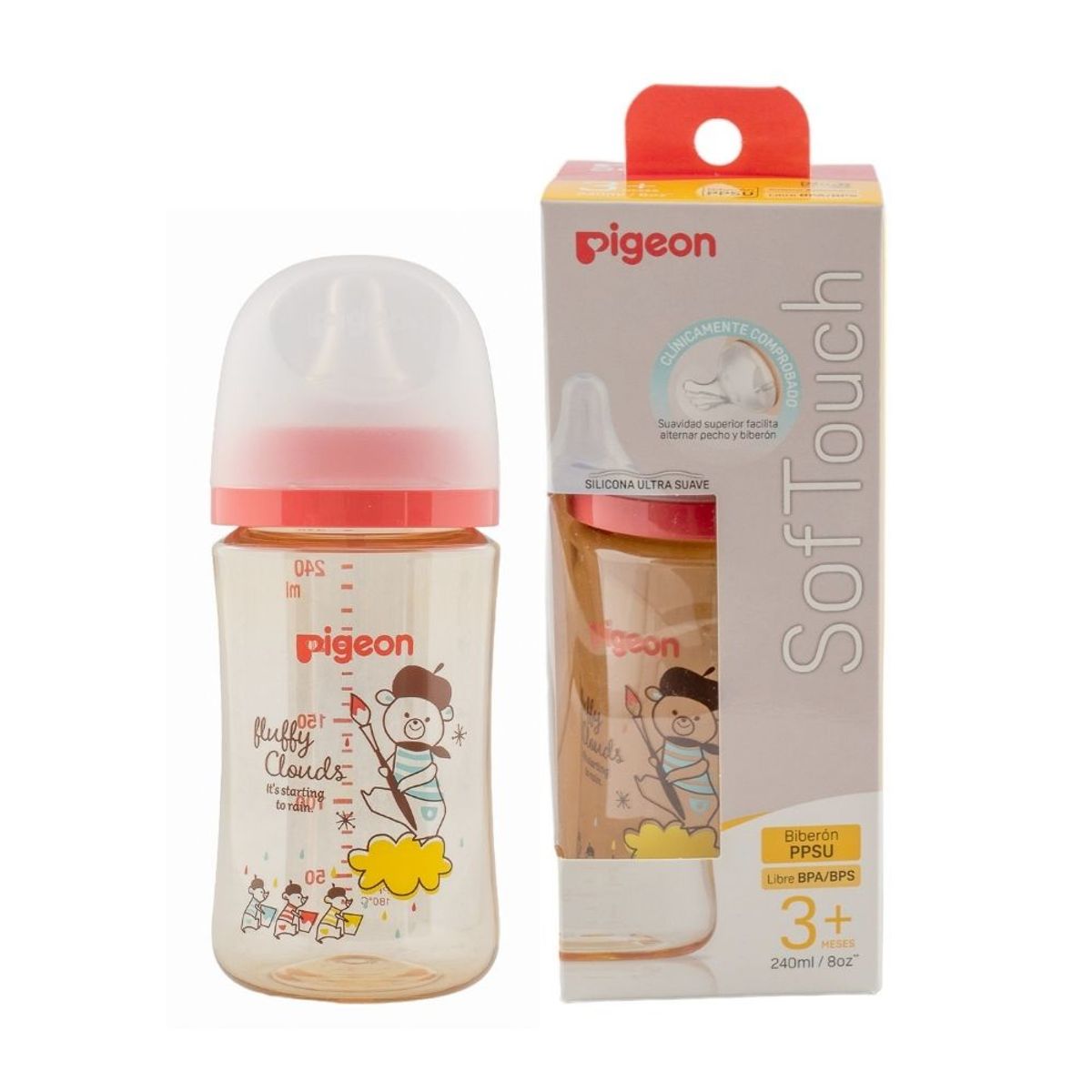 PIGEON - Biberón Softouch Pigeon Ppsu 240ml Bear