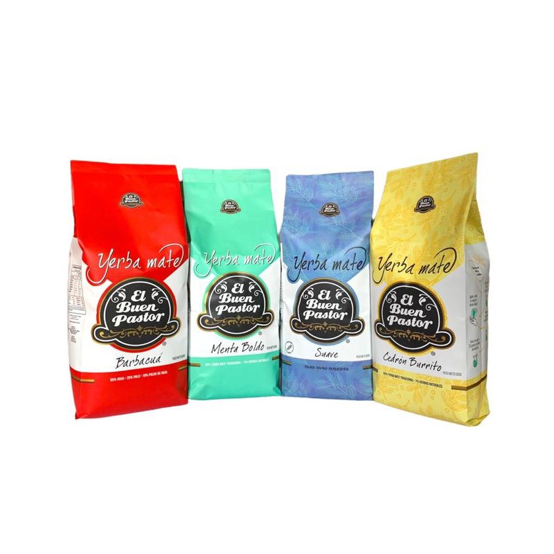 EL BUEN PASTOR - Pack 4 Variedades Yerba Mate El Buen Pastor 500G Sin Gluten
