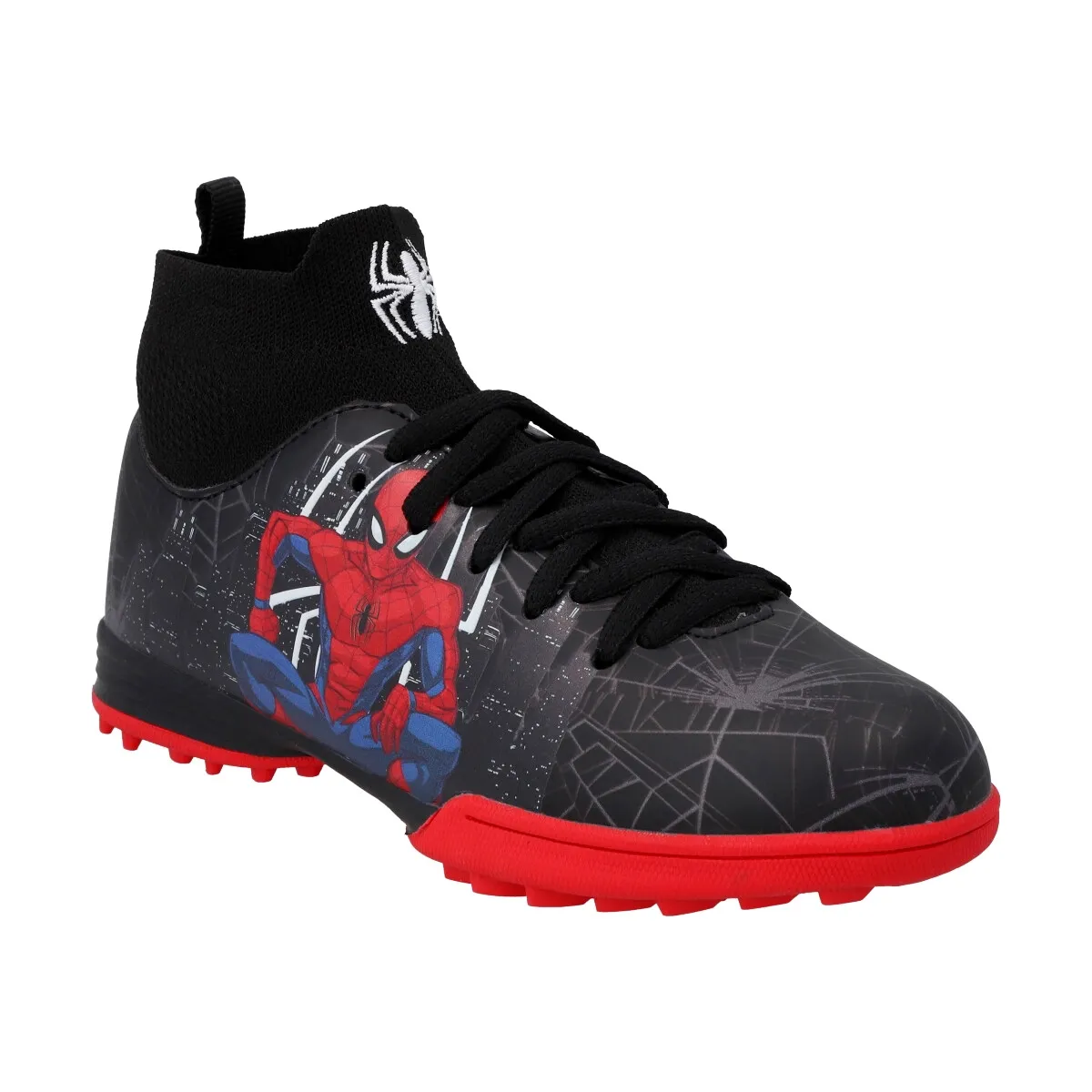 MARVEL - Zapato de Futbolito Niño Spider-Man Botín Black