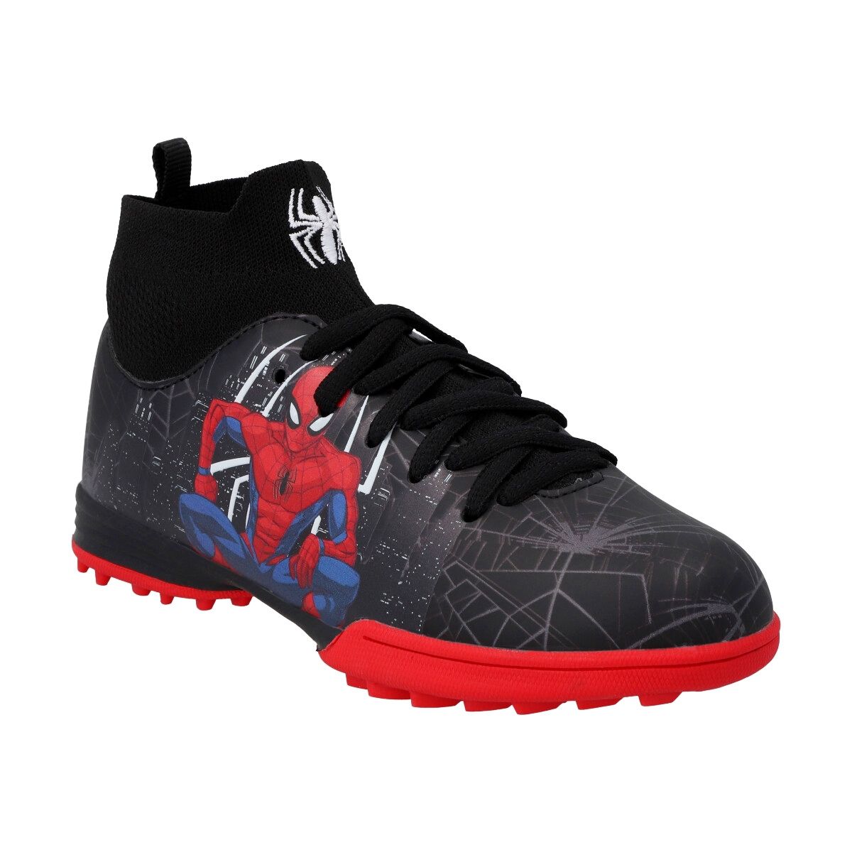 MARVEL - Zapato de Futbolito Niño Spider-Man Botín Black