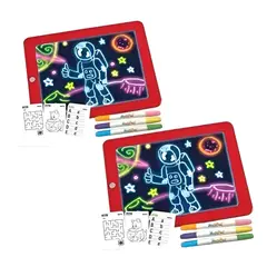 GENERICO - Pack X2 Pizarra Magica Deluxe Pizarra De Colores Led Juegos