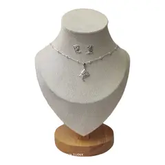 GENERICO - Conjunto cadena, colgante y aros mariposa circones de plata 925