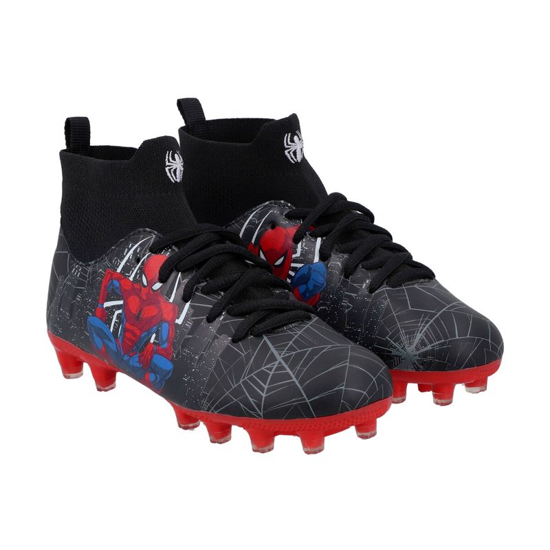 MARVEL - ZAPATO BOTIN FUTBOL SPIDERMAN NEGRO-GRIS