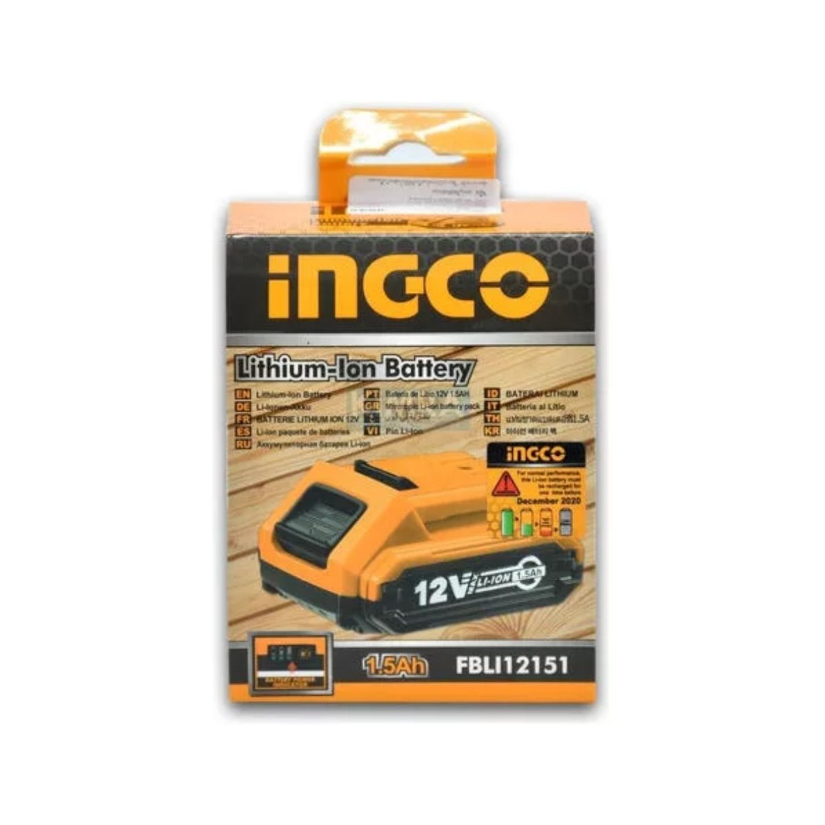 INGCO - Batería Ion De Litio Ingco 12v 1,5 Ah Fbli12151