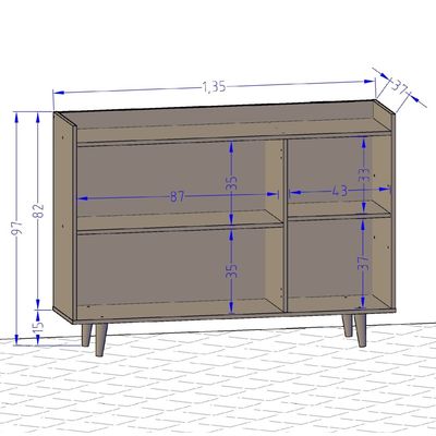Imagen 2 del producto Aparador Buffet Bar Quartzo Canela Blanco Invierno